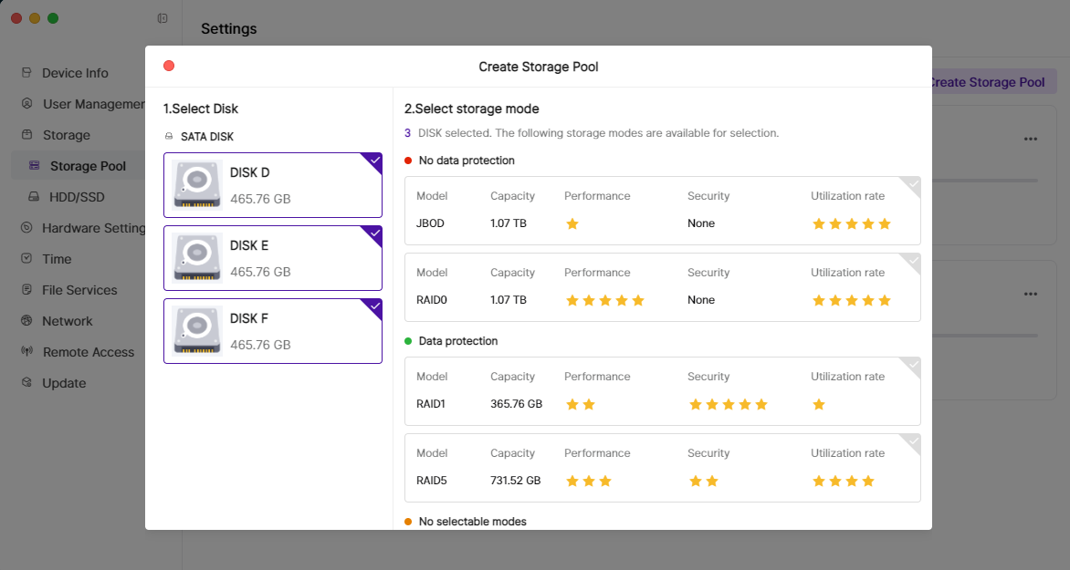Storage Pool Modes