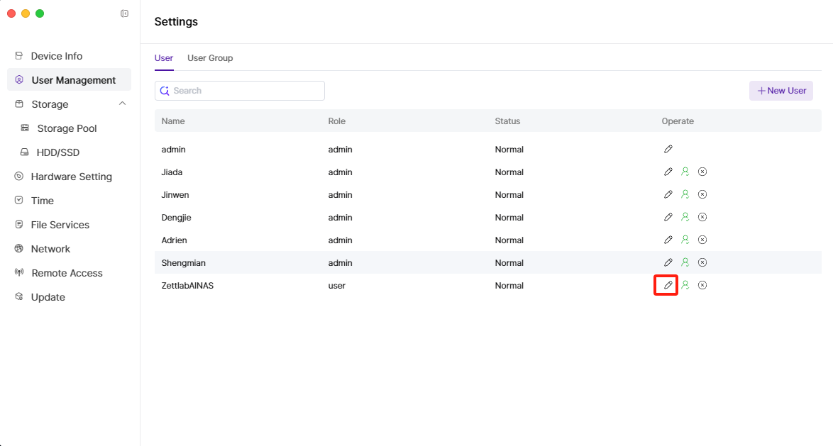 Modify User Permissions
